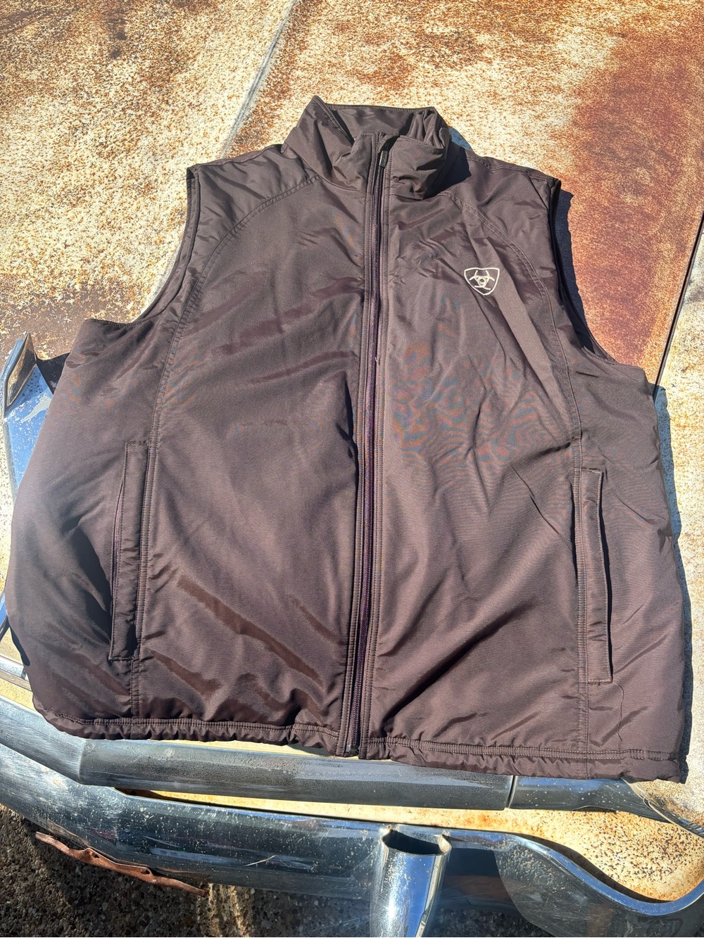 Ariat Men's Brown Quilted Full-Zip Vest